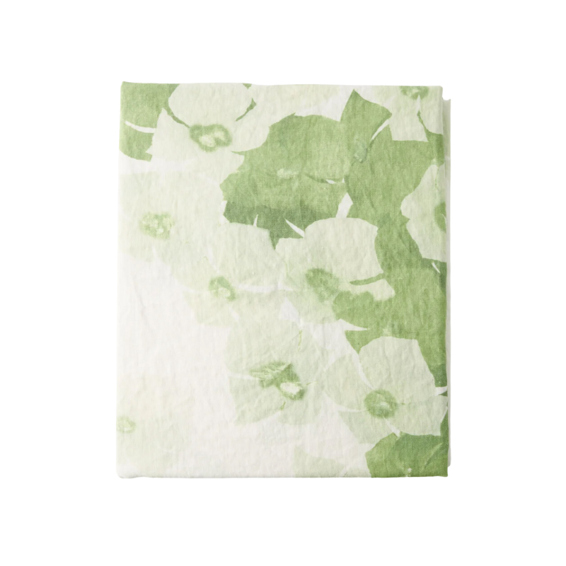 this is an image of a green floral tablecloth