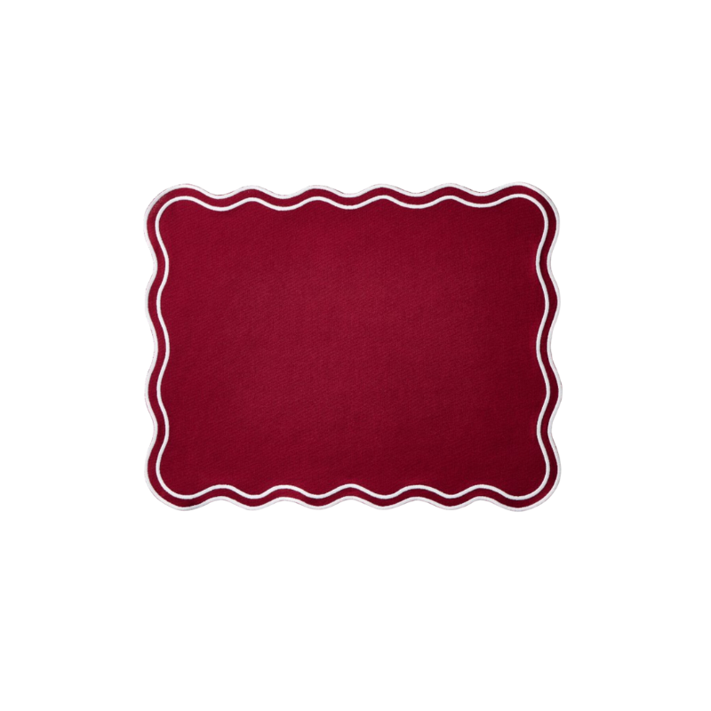 AERIN Red Scalloped Table Mat