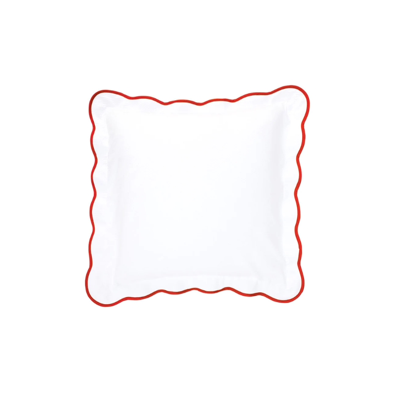 this is an image of a red pillow case