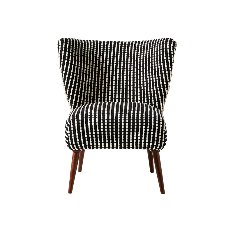 this is an image of a black and white chair