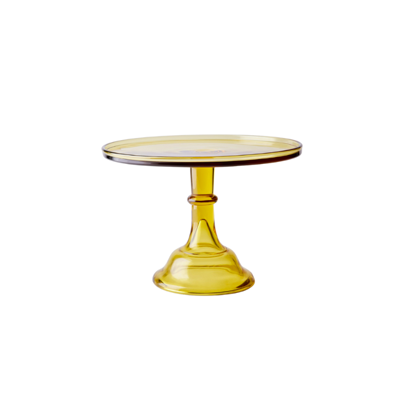 this is an image of a yellow cake stand