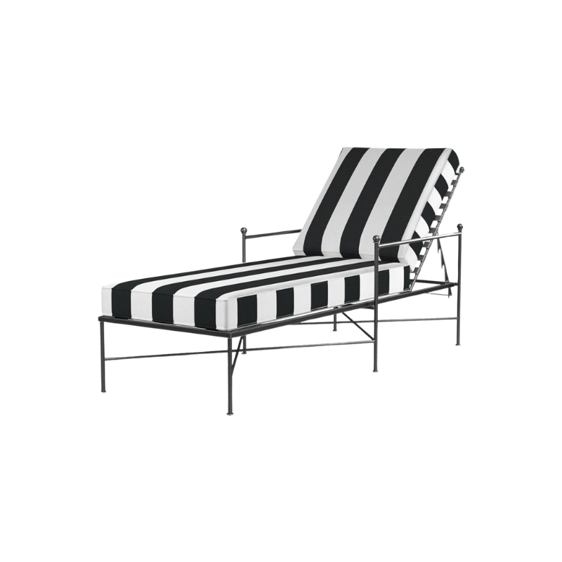 this is an image of a black and white lounge chair
