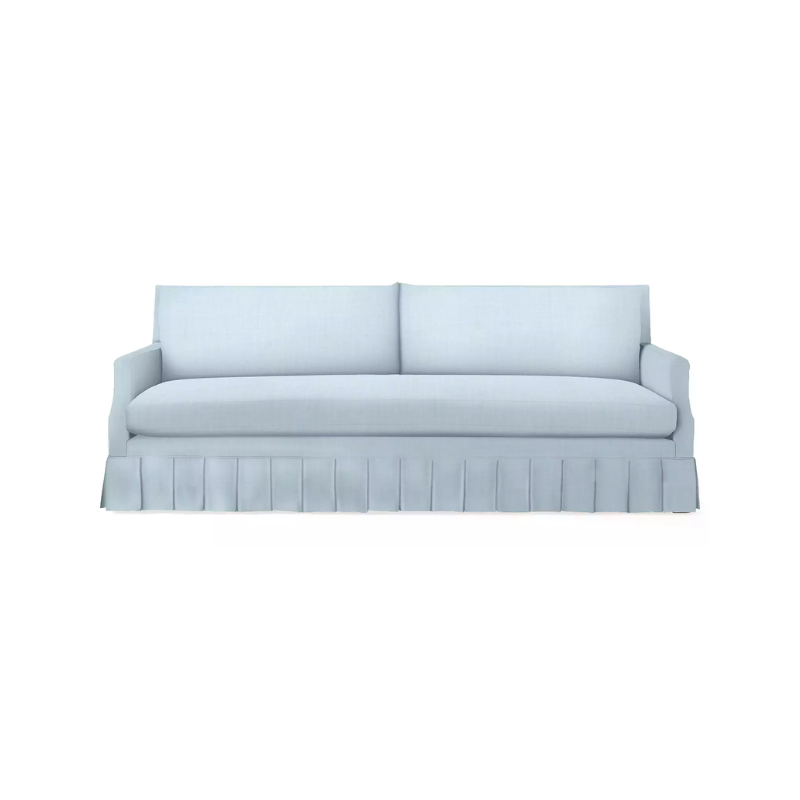 this is an image of a blue couch