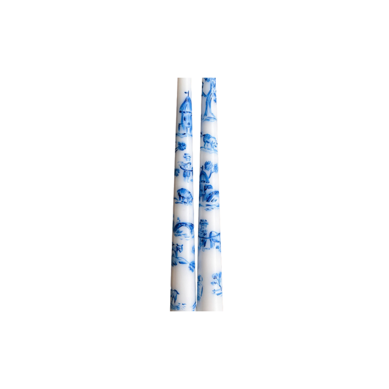 French Toile Tapered Candles - Hostess