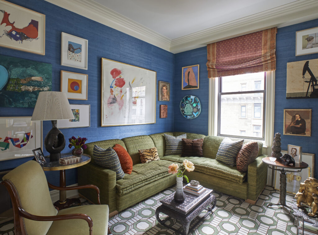 how to display your art at home in a colorful room